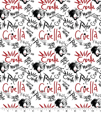 Disney Villains Cruella Modern Master Cotton Fabric