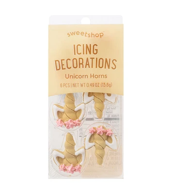 Sweet Shop Icing Decoration Unicorn Horn Gold