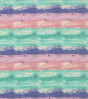 Hearts on Pastel Tie Dye Super Snuggle Flannel Fabric