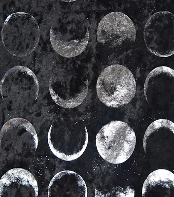 Black Moon Phases Crushed Velvet Fabric by The Witching Hour