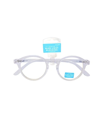 Youth Round Clear Blue Light Glasses