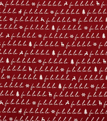 Fa La La on Red Super Snuggle Christmas Flannel Fabric