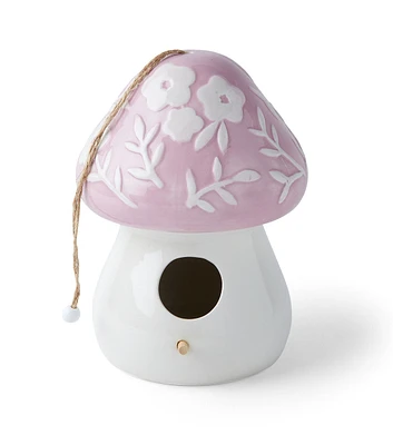 8" Purple & White Mushroom Dolomite Birdhouse by Place & Time