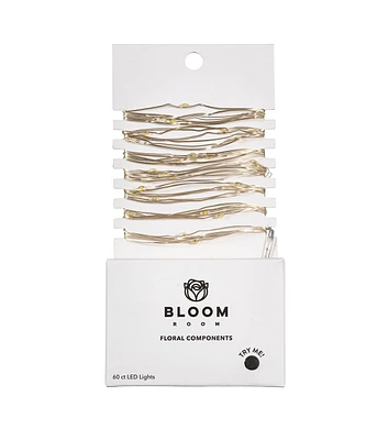 7" LED Silver Wire With Warm White String Lights 60ct by Bloom Room