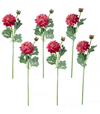 Northlight 23" Dark Pink Dahlia Floral Stems 6ct