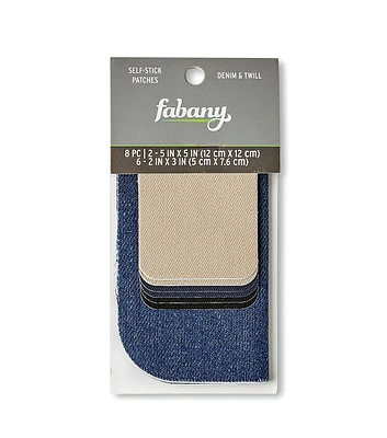 Assorted Self Stick Denim & Twill Patches 8ct by Fabany