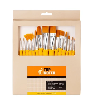 15ct Gold Taklon Brush Value Pack by Top Notch