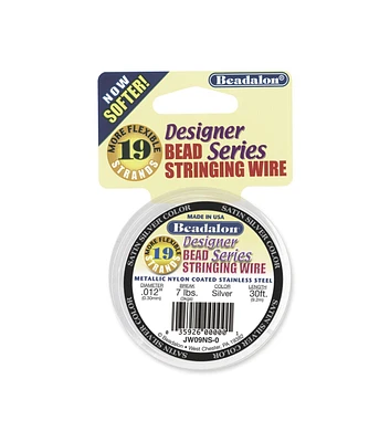 Beadalon Metallic Nylon Coated Stainless Steel Wire, Silver, inch