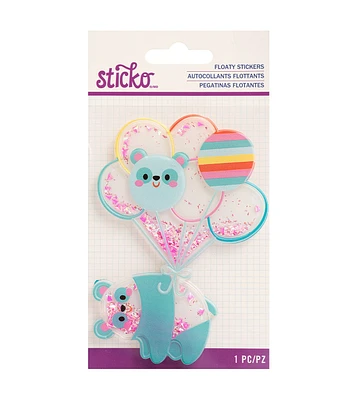 American Crafts Floaty Sticker Animal with Balloon