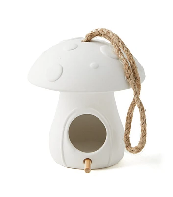 4" Summer Mushroom Ceramic Hanging Birdfeeder by Park Lane