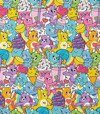 Care Bears Sweet Treats on Pink Cotton Fabric