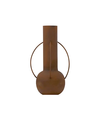 Nearly Natural 14" Brown Contemporary Metal Vase