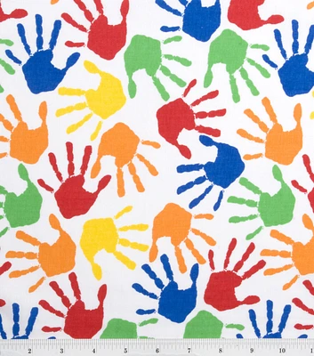 Novelty Cotton Fabric  Hand Prints