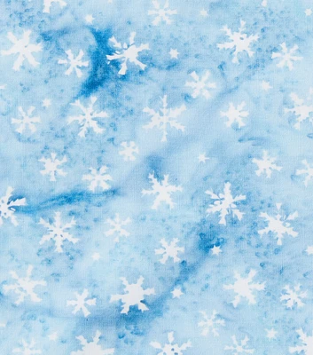 Blue Snowflakes Christmas Cotton Fabric