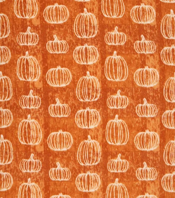 Pumpkins on Orange Anti Pill Plush Fleece Fabric