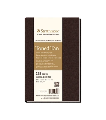 Strathmore Toned Hardbound Art Book 400 Series 5.5" x 8.5" Tan