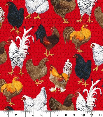 Fabric Traditions Novelty Cotton Fabric Farm Chickens on