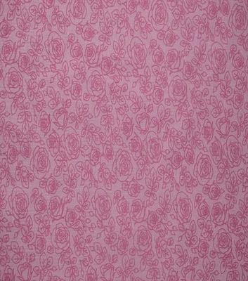 Small Roses on Pink Quilt Cotton Fabric by Quilter's Showcase