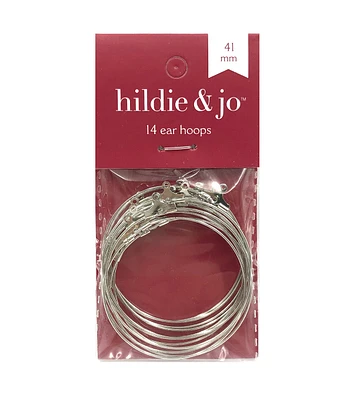 41mm Silver Ear Hoops 14pk by hildie & jo