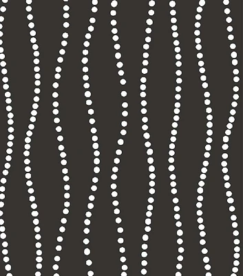 Stitch & Sparkle Dashes on Black Cotton Fabric