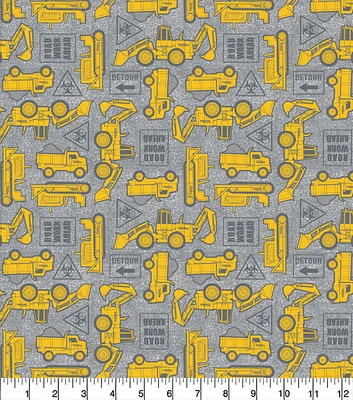 Tonka Road Work Ahead Cotton Fabric