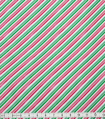 Candy Cane Stripes Christmas Cotton Fabric