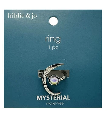 1" Halloween Crescent Moon Stone Ring by hildie & jo