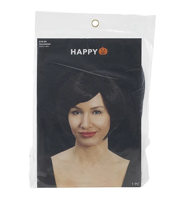 12" Halloween Black Wig by Happy