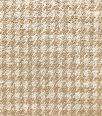 Beige & Cream Houndstooth Tweed Fabric