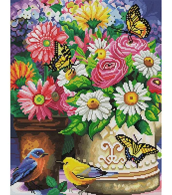 Diamond Art Club 17" x 21" Birds Of A Feather Diamond Painting Kit