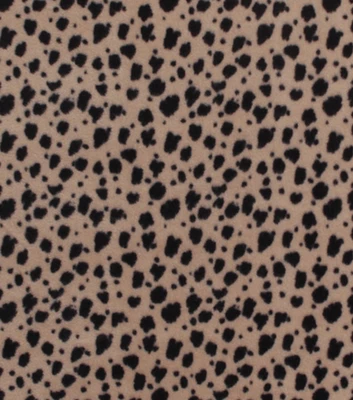 Animal Spots on Brown Anti Pill Fleece Fabric