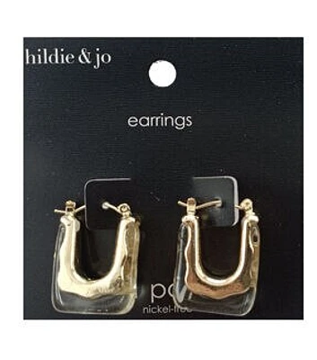 1" Gold U Shaped Earrings by hildie & jo