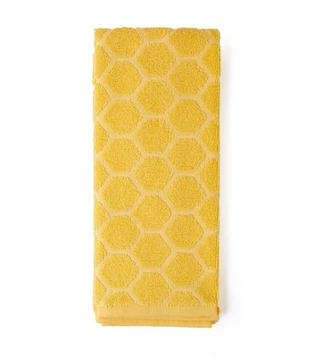 16" x 26" Yellow Honeycomb Cotton Towel by Place & Time