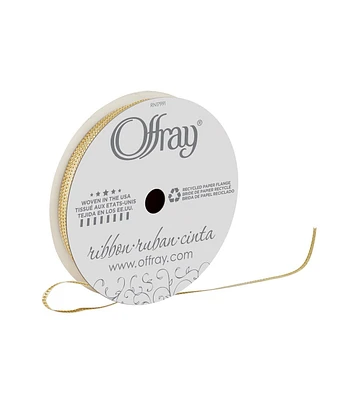 Offray 1/8" x 12' Gold Metallic Braid Ribbon