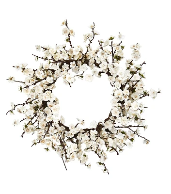 Nearly Natural Plum Blossom Wreath