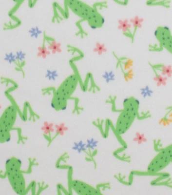 Jumping Frogs Blizzard Prints Fleece Fabric