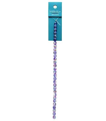 6mm Rose & Blue Aurora Borealis Glass Bead Strand by hildie & jo