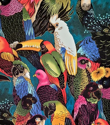 Alexander Henry Birds of a Feather on Blue Premium Cotton Fabric