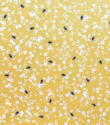 Yellow Bees Smocked Cotton Fabric