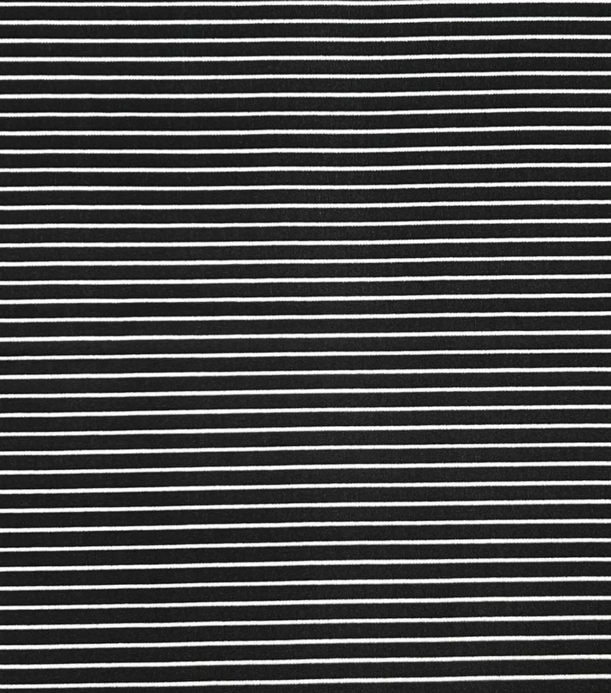 Black Pinstripe Halloween Knit Fabric by The Witching Hour