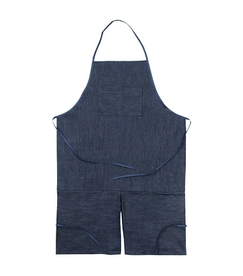 Creativity Street 41" x 27.5" Dark Blue Denim Adult Apron