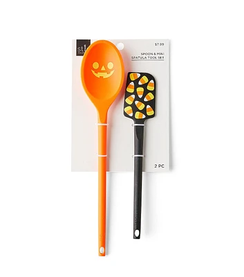 2ct Halloween Jack & Candy Corn Spoon & Mini Spatula Tools by STIR