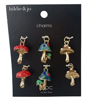 6ct Mushroom Charms by hildie & jo