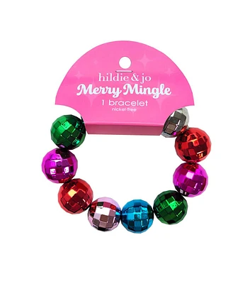 1pc Christmas Metallic Disco Ball Stretch Bracelet by hildie & jo