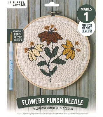 Leisure Arts 12" Flowers Punch Needle Kit