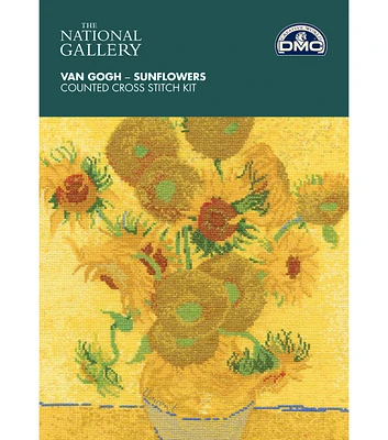 DMC 10" x 12.5" Van Gogh Sunflower Cross Stitch Kit