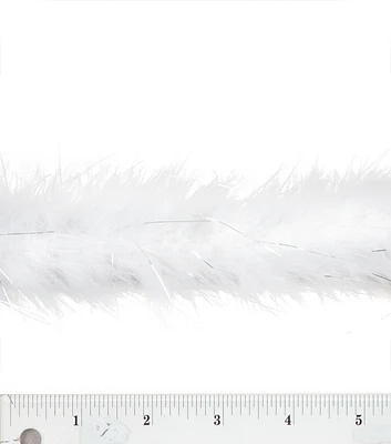 Simplicity Sparkle Marabou Trim White & Silver