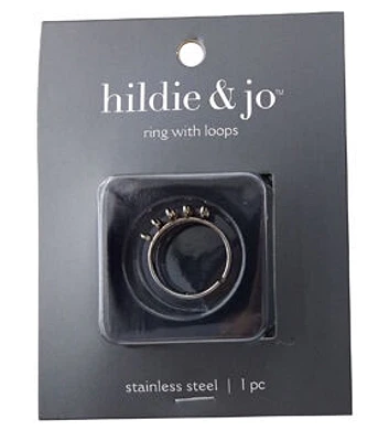 18.5mm Stainless Steel Ring With Loops by hildie & jo