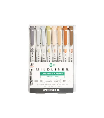 Zebra 8ct Neutral Mildliner Double Ended Creative Highlighters