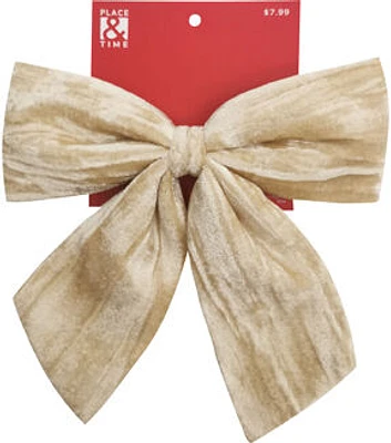 10.5" Christmas Gold Velvet Sponge Bow by Place & Time